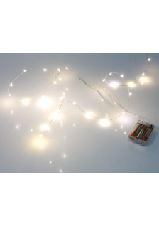 MICRO GUIRLANDE À LED - BLANC CHAUD - SUR PILES - INTÉRIEUR