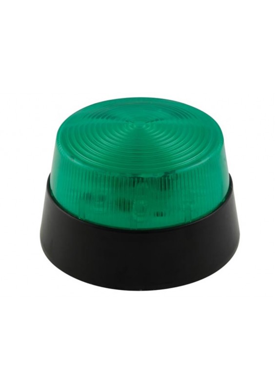 FLASH STROBOSCOPIQUE À LED - VERT - 12 VCC - Ø 77mm