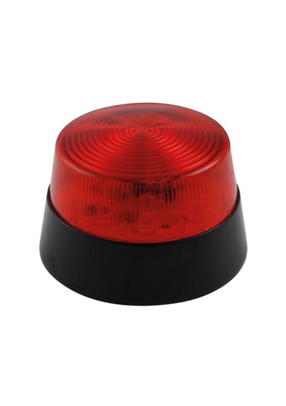 FLASH STROBOSCOPIQUE À LED - ROUGE - 12 VCC - Ø 77mm