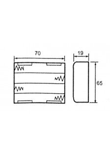 COUPLEUR DE 4 PILES (LR6) (AVEC CONNEXIONS POUR FILS) + COMMUTATEUR