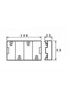 COUPLEUR DE 4 PILES C (LR14) - AVEC CONTACTS À PRESSION