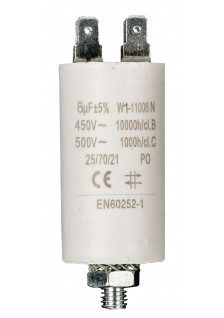 Condensateur de démarrage à cosses - 6 µF / 450 V