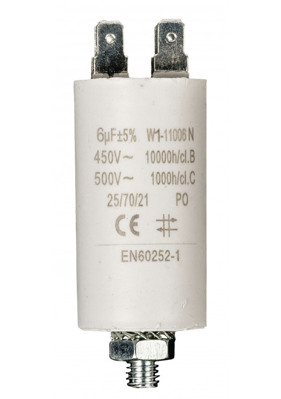 Condensateur de démarrage à cosses - 6 µF / 450 V