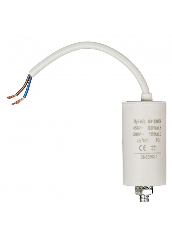 Condensateur de démarrage à câbles - 8.0µF / 450 V