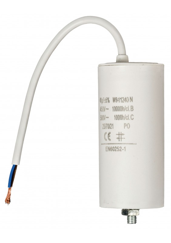 Condensateur de démarrage à câbles - 40.0µF / 450 V