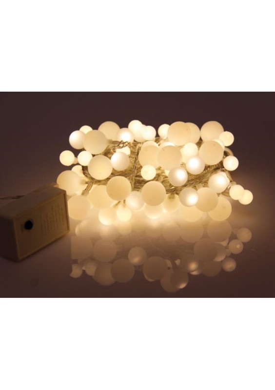 GUIRLANDE LED - 6m - 24V - 90 BOULES - BLANC CHAUD