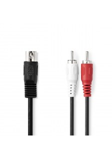 CORDON DIN MÂLE / 2x RCA MÂLE - 1m