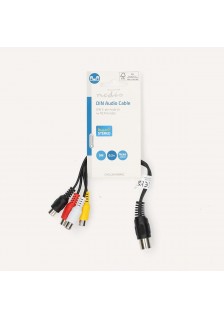 CORDON DIN 5-PIN MÂLE / 4x RCA FEMELLE - 0.20m