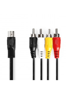 CORDON DIN 5-PIN MÂLE / 4x RCA MÂLE - 1m