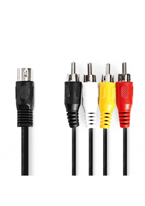 CORDON DIN 5-PIN MÂLE / 4x RCA MÂLE - 1m