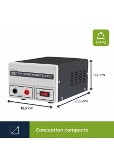 ALIMENTATION FIXE À DÉCOUPAGE 13.8VCC / 10A