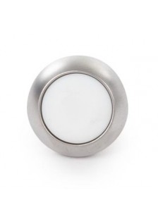 POUSSOIR MÉTALLIQUE ROND AVEC CAPUCHON BLANC - 1P SPST OFF-(ON)