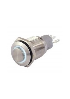 INTERRUPTEUR Ø 16mm - ANNEAU BLANC - LED 4/12V