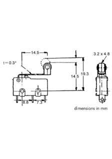 MICRORUPTEUR 5A -  LEVIER AVEC ROULETTE