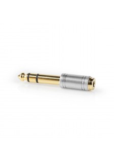 ADAPTATEUR JACK MÂLE 6.35mm VERS JACK FEMELLE 3.5mm - ARGENTÉ