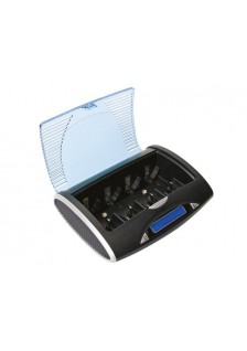 CHARGEUR/DÉCHARGEUR RAPIDE UNIVERSEL POUR ACCUS NIMH AVEC AFFICHEUR LCD ET SORTIE USB