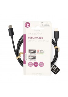 CÂBLE USB 2.0 - USB-C MÂLE / USB-C MÂLE - 1m