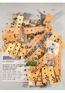 ASSORTIMENT DE CONDENSATEURS CÉRAMIQUES - 230 PIÈCES - DE 1.5 À 1 MF