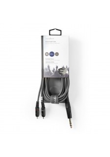 CORDON JACK 6.35 ST MÂLE / 2x RCA MÂLE - 3m