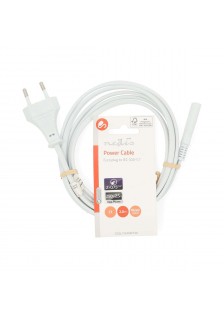CORDON SECTEUR IEC-320-C7 DROIT BLANC - 2m