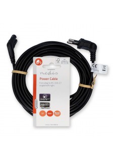 CORDON SECTEUR IEC-320-C7 COUDÉ NOIR - 5m