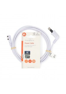 CORDON SECTEUR IEC-320-C7 COUDÉ BLANC - 2m