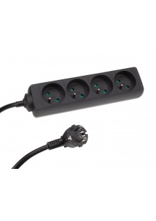 BLOC MULTIPRISES 4 PRISES - NOIR