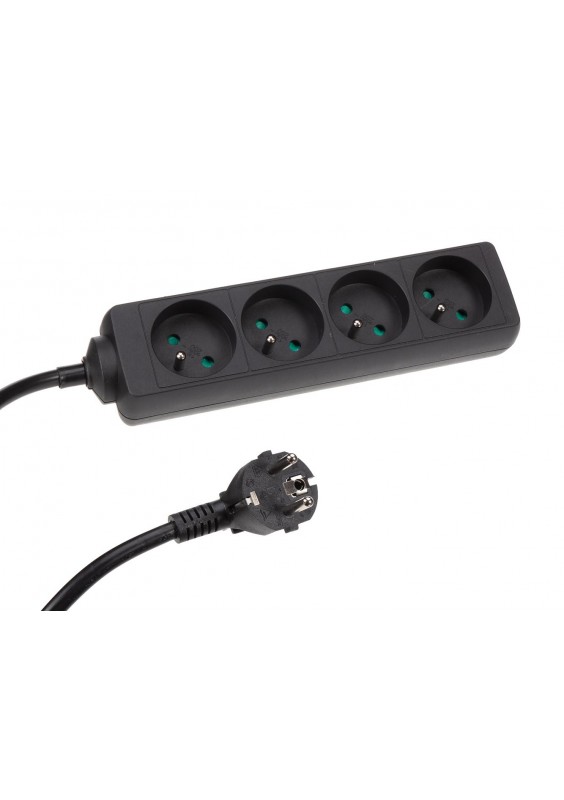 BLOC MULTIPRISES 4 PRISES - NOIR