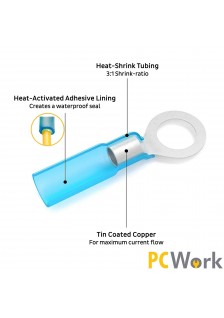 ASSORTIMENT DE COSSES ISOLÉES AVEC GAINES THERMORÉTRACTABLES  - 270 PIÈCES
