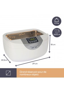 NETTOYEUR À ULTRASONS AVEC MINUTEUR - 2.6 LITRES - 170W