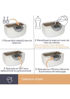 NETTOYEUR À ULTRASONS AVEC MINUTEUR - 2.6 LITRES - 170W