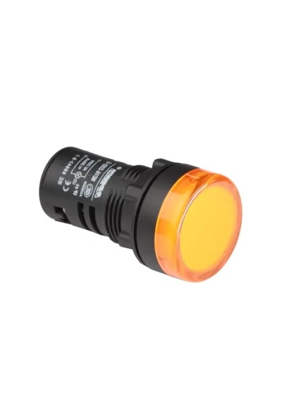 VOYANT LED ROND Ø 30mm 220V - JAUNE