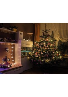 GUIRLANDE ÉTINCELANTE 240 LED - 16m - BLANC CHAUD - INTÉRIEUR ET EXTÉRIEUR