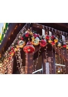 RIDEAU DE LUMIÈRE 300 LED - 4mx1.3m - BLANC CHAUD - INTÉRIEUR ET EXTÉRIEUR