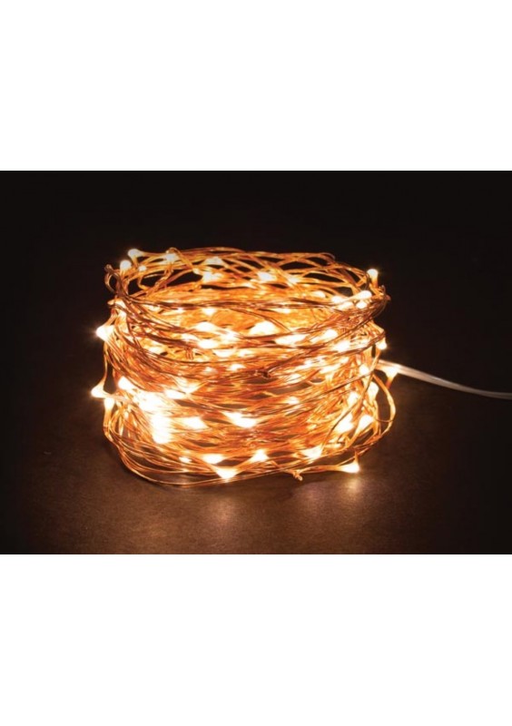 GUIRLANDE MICROLIGHT LED - 12m - 120 LED BLANC CHAUD - INTÉRIEUR