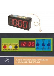 HORLOGE LED - CHRONOMÈTRE/COMPTE À REBOURS/MINUTERIE D'INTERVALLE