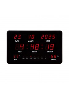 HORLOGE MURALE NUMÉRIQUE A LED AVEC THERMOMETRE ET DATE