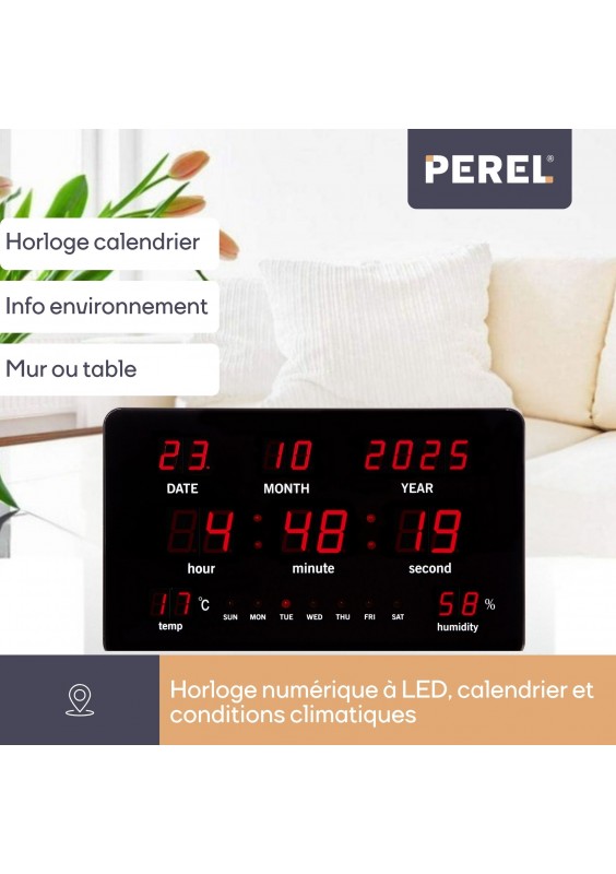 Lntyq Réveil Numérique,Horloge Numérique LED Reveil Matin Digital Avec Date Heure Affichage De Temperature Repetition 85657082