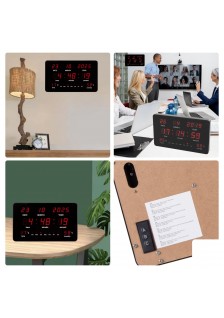 HORLOGE MURALE NUMÉRIQUE A LED AVEC THERMOMETRE ET DATE