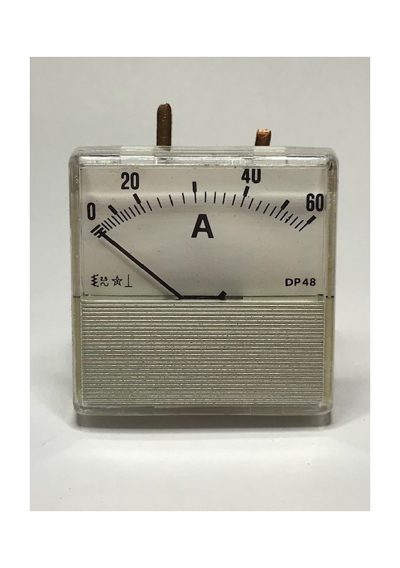 GALVANOMÈTRE AMPÈREMÈTRE 60A - 48x48mm
