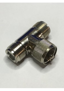 CONNECTEUR DOUBLE FEMELLE 1 MÂLE - PL259