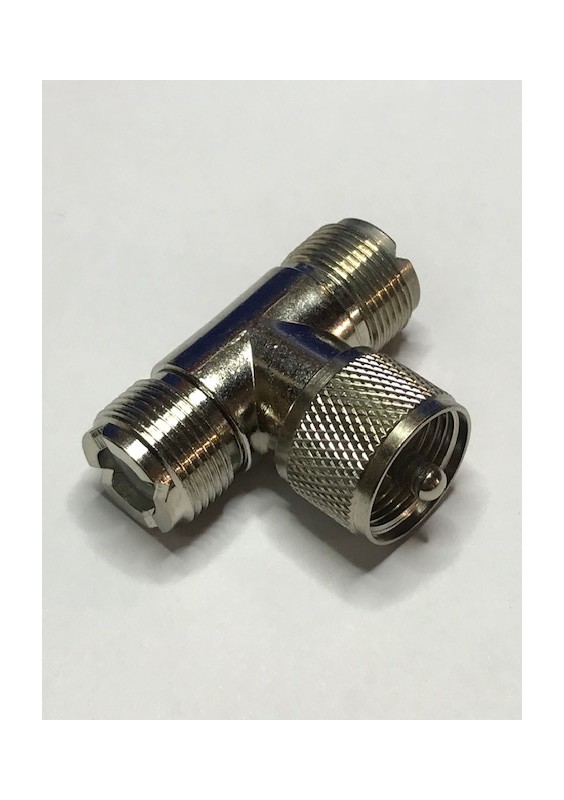 CONNECTEUR DOUBLE FEMELLE 1 MÂLE - PL259