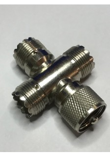 RACCORD EN CROIX FEMELLE/FEMELLE/FEMELLE/MÂLE - PL259