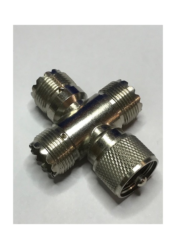 RACCORD EN CROIX FEMELLE/FEMELLE/FEMELLE/MÂLE - PL259