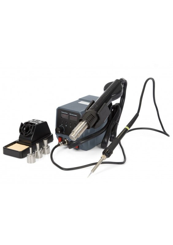 STATION À AIR CHAUD 60 W POUR COMPOSANTS CMS - 2 EN 1