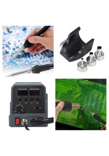 STATION À AIR CHAUD 60 W POUR COMPOSANTS CMS - 2 EN 1