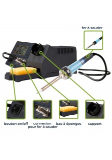 STATION DE SOUDAGE CÉRAMIQUE AVEC LCD 48W 150-450°C