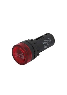VOYANT LED ROND Ø 30mm 12V - ROUGE - AVEC BUZZER