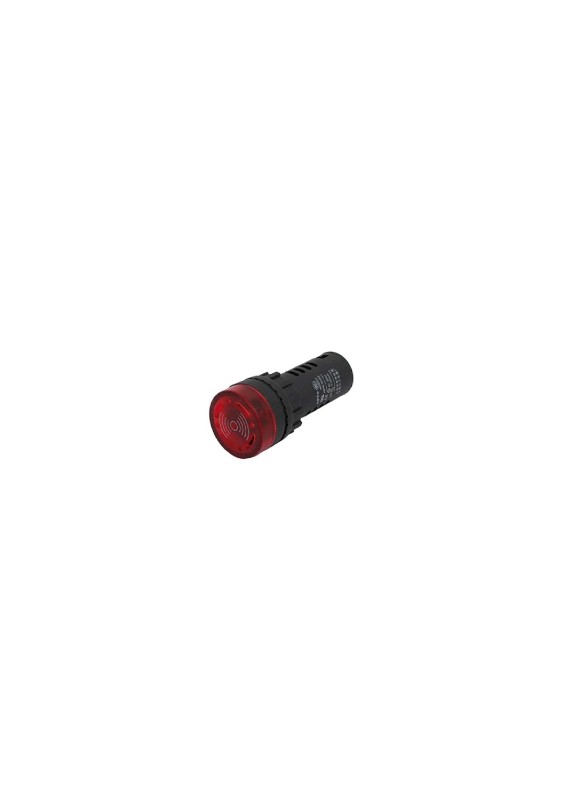 VOYANT LED ROND Ø 30mm 12V - ROUGE - AVEC BUZZER