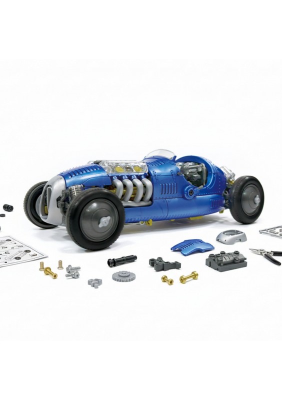 KIT ÉDUCATIF - VOITURE DE COURSE RÉTRO BLEUE - KSR23